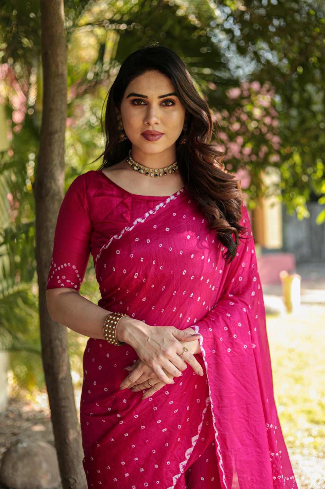 Bhanumati Pure Silk Bandhani Bandhej Saree