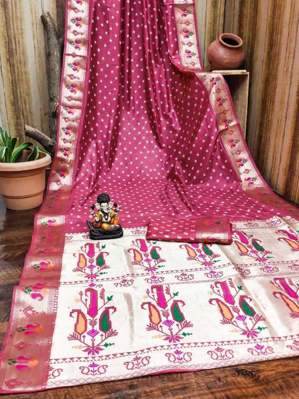 Paithani Silk Hand Work Saree