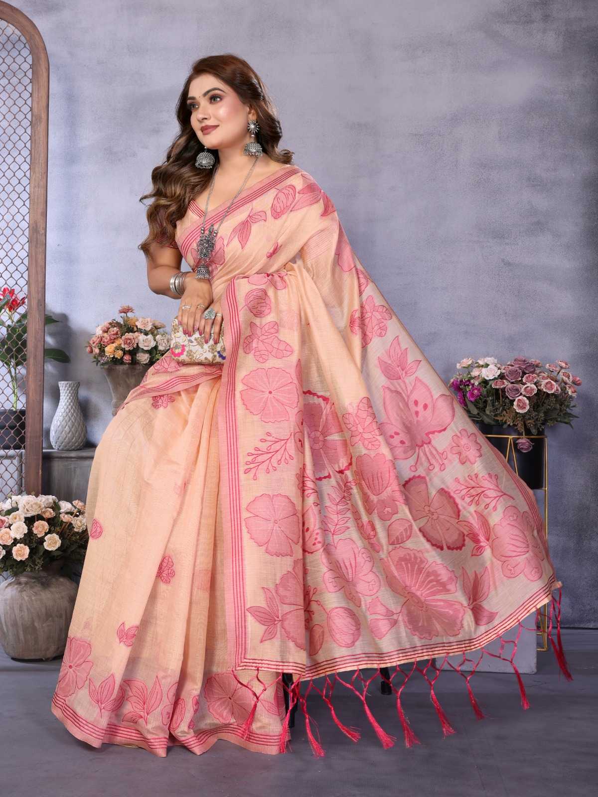 Juhi Cotton Linen Saree