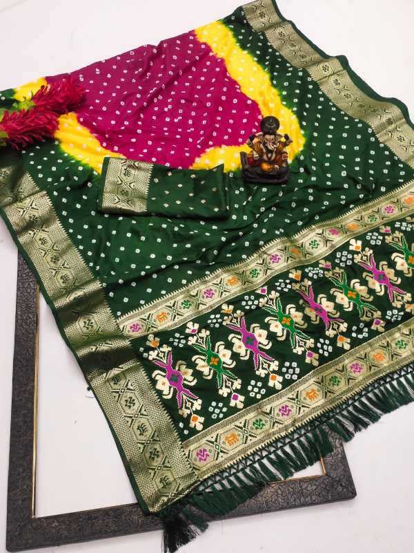 Mahira Soft Silk Bandhani Bandhej Saree