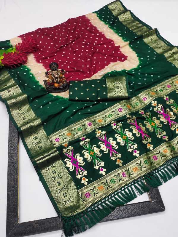 Mahira Soft Silk Bandhani Bandhej Saree