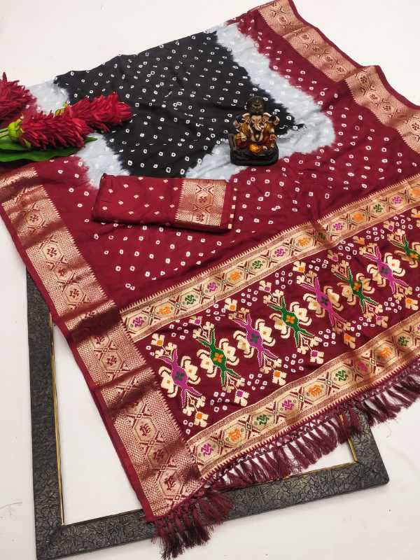 Mahira Soft Silk Bandhani Bandhej Saree