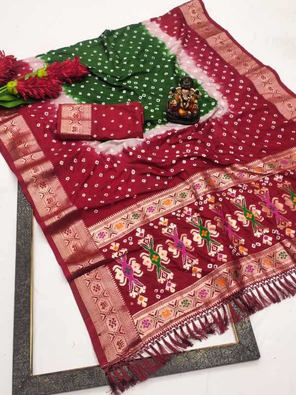 Mahira Soft Silk Bandhani Bandhej Saree