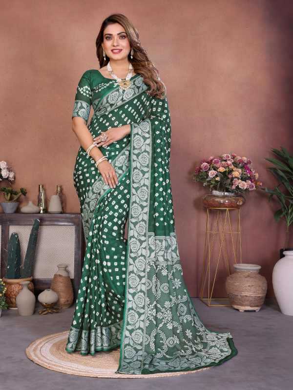 Mishari Viscose Bandhani Bandhej Saree