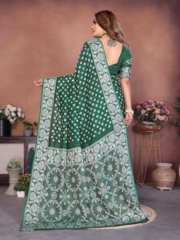 Mishari Viscose Bandhani Bandhej Saree