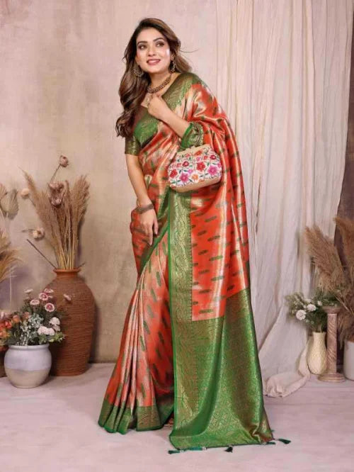 Neela Tissue Silk Designer Saree