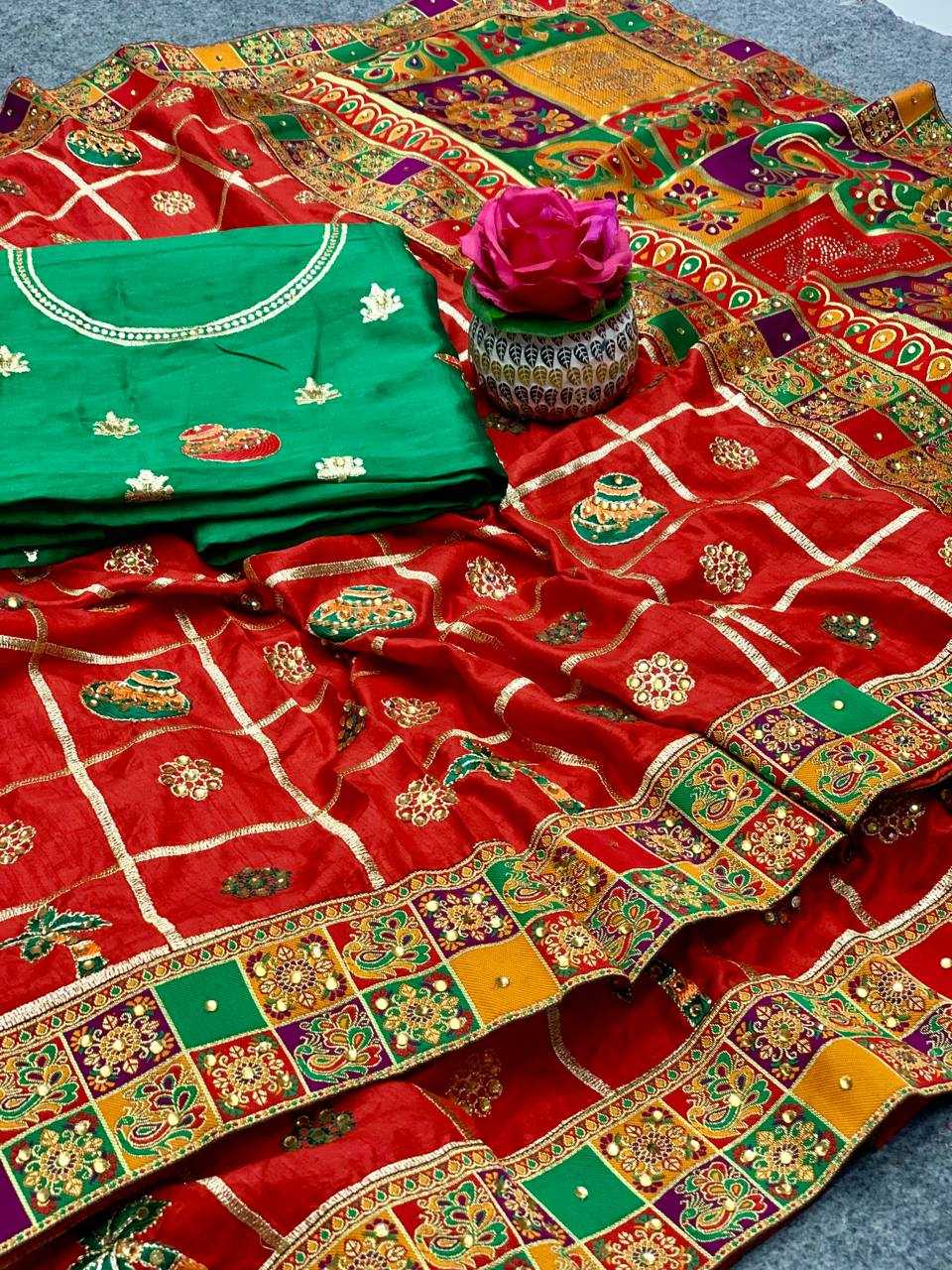 Dola Silk Embroidered Saree