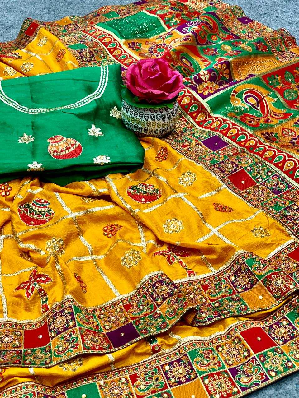 Dola Silk Embroidered Saree