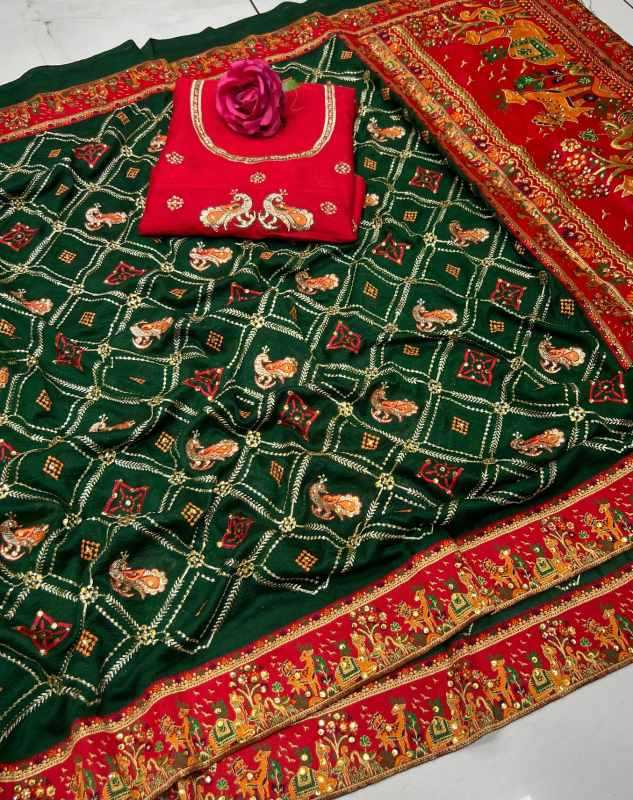 Patola Dola Silk Embroidered Saree