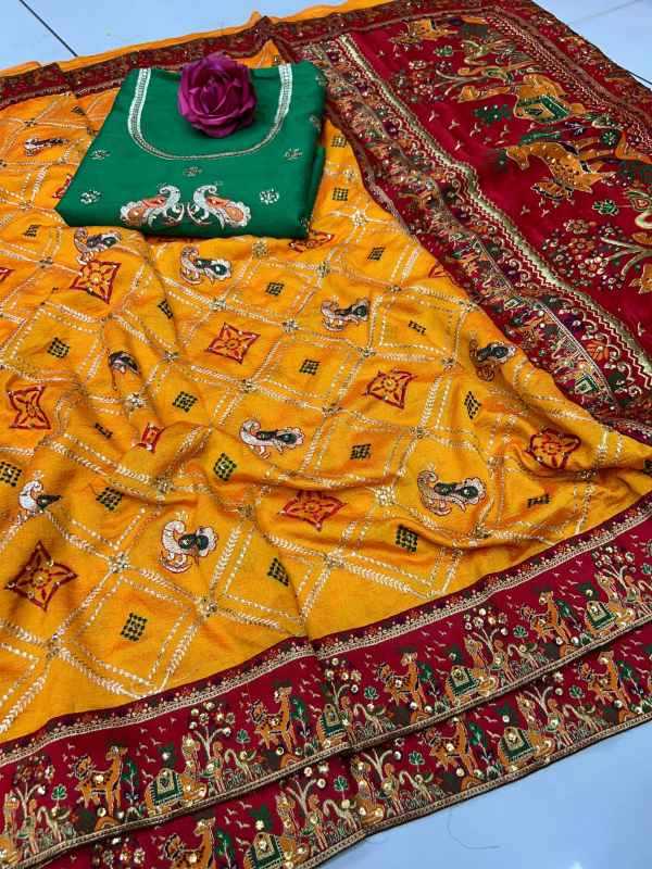 Patola Dola Silk Embroidered Saree