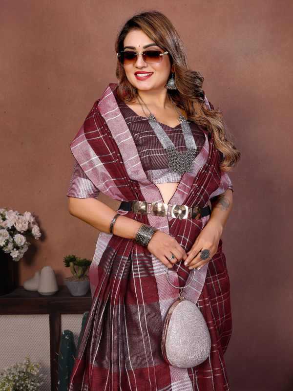 Prisha Linen Designer Saree