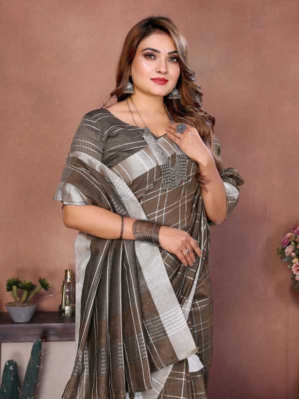 Prisha Linen Designer Saree