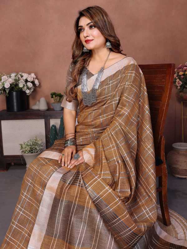 Prisha Linen Designer Saree