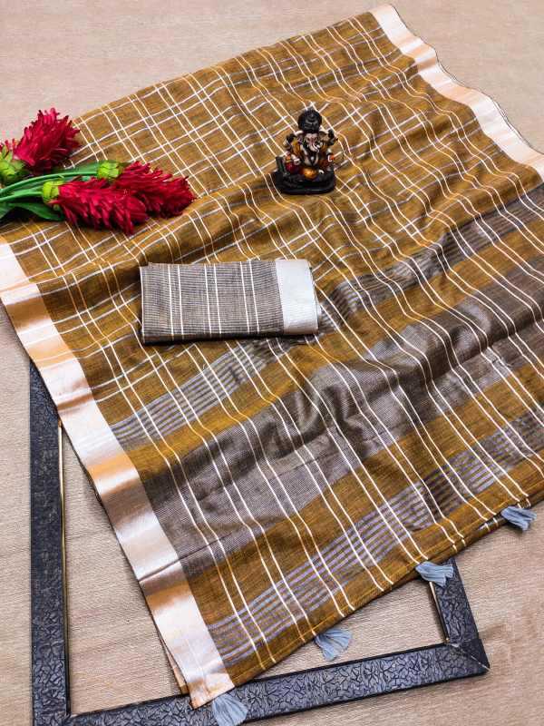 Prisha Linen Designer Saree