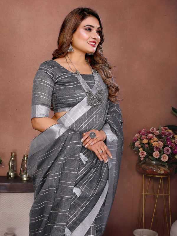 Prisha Linen Designer Saree