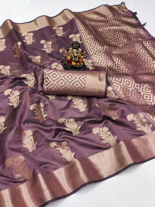 Rivayat Organza Silk Zari Border Saree