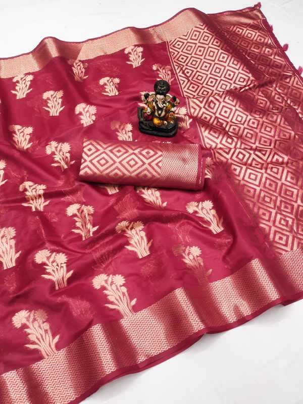 Rivayat Organza Silk Zari Border Saree