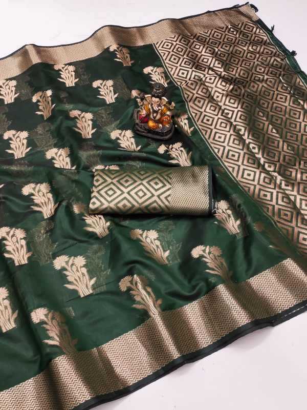 Rivayat Organza Silk Zari Border Saree