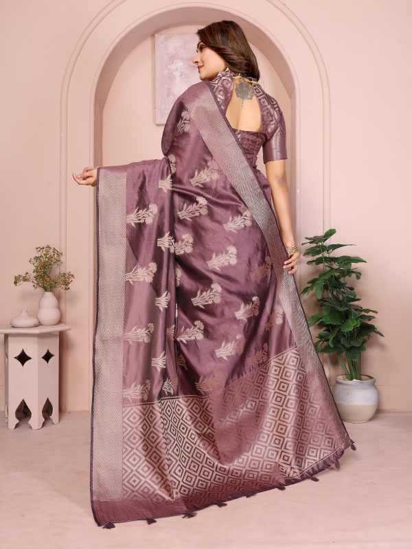 Rivayat Organza Silk Zari Border Saree