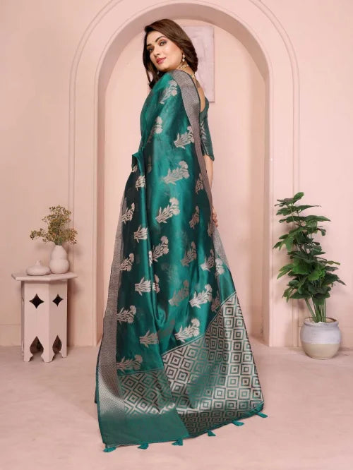 Rivayat Organza Silk Zari Border Saree