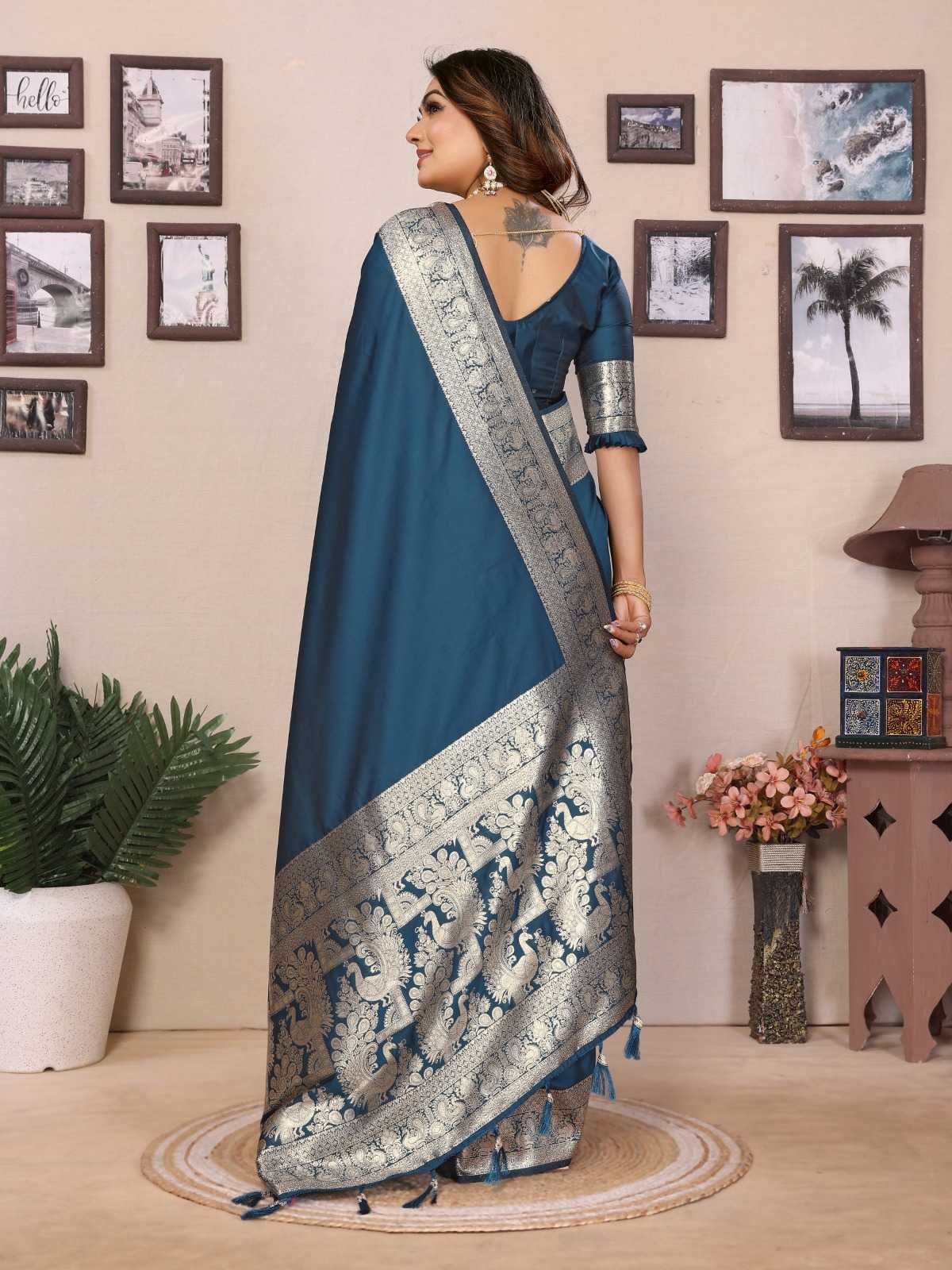 Ruby Banarasi Soft Silk Designer Saree