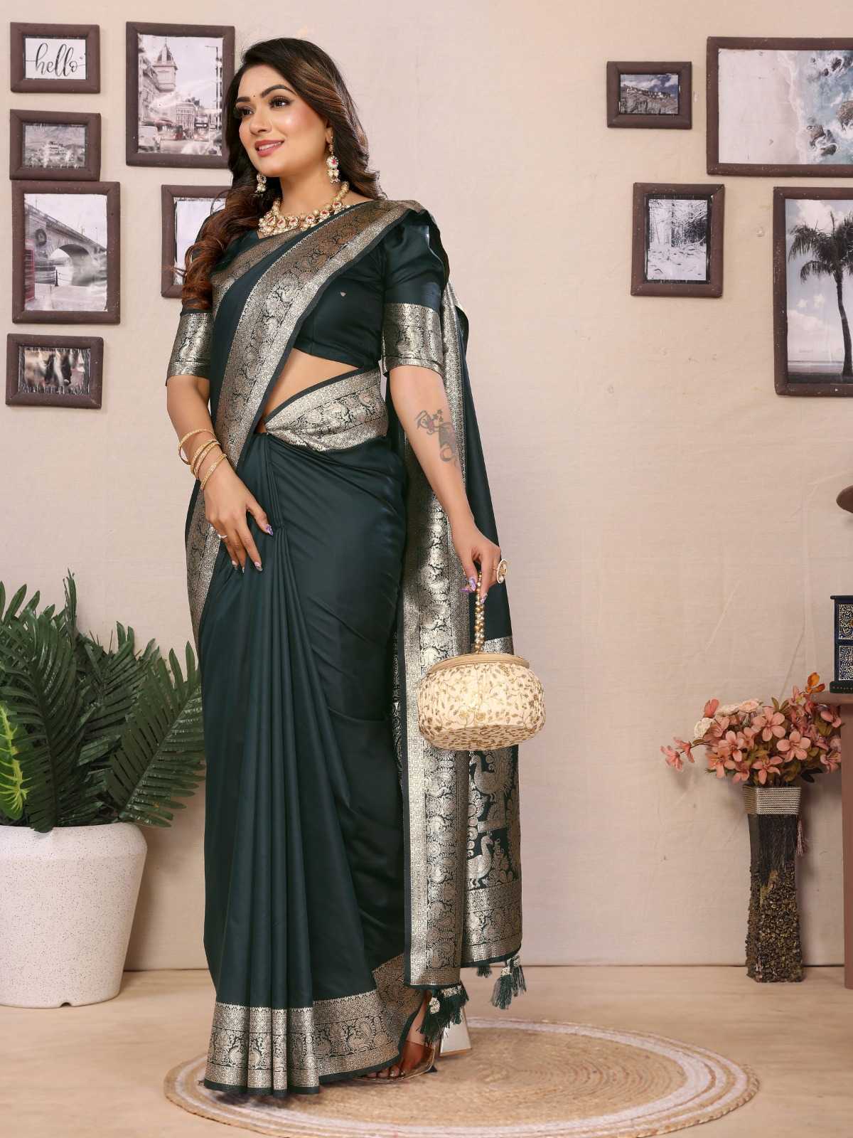 Ruby Banarasi Soft Silk Designer Saree
