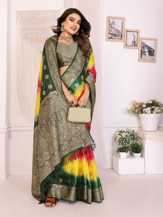 Satrangi Satin Designer Saree