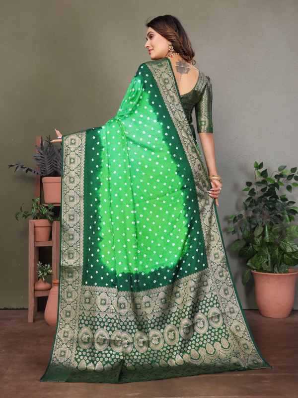 Satyavati Satin Silk Bandhani Bandhej Saree