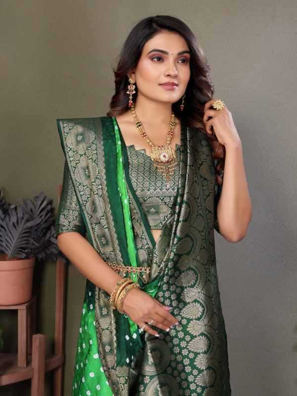 Satyavati Satin Silk Bandhani Bandhej Saree