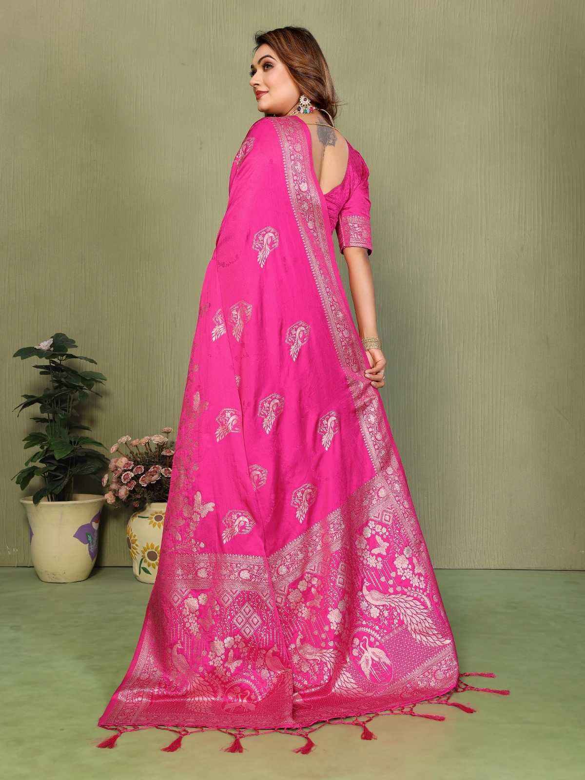 Shrimati Satin Silk Zari Border Saree