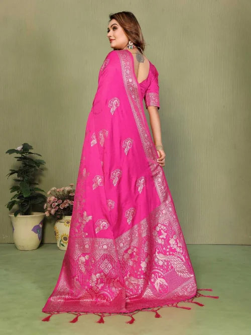 Shrimati Satin Silk Zari Border Saree