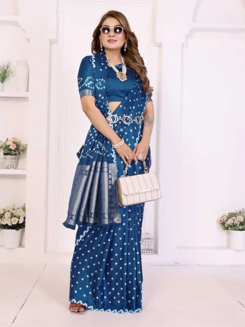 Shwetaki Satin Gota Patti Saree