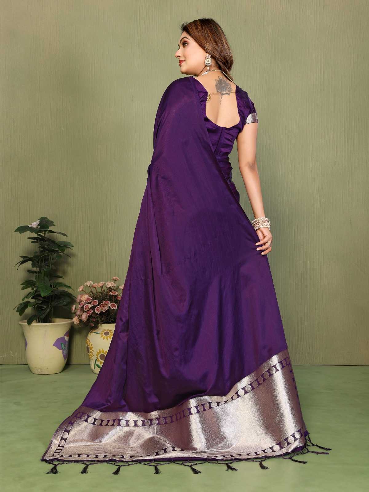 Swargini Satin Silk Zari Border Saree