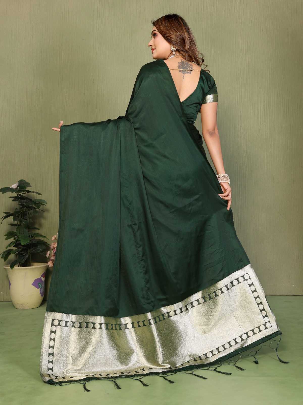 Swargini Satin Silk Zari Border Saree