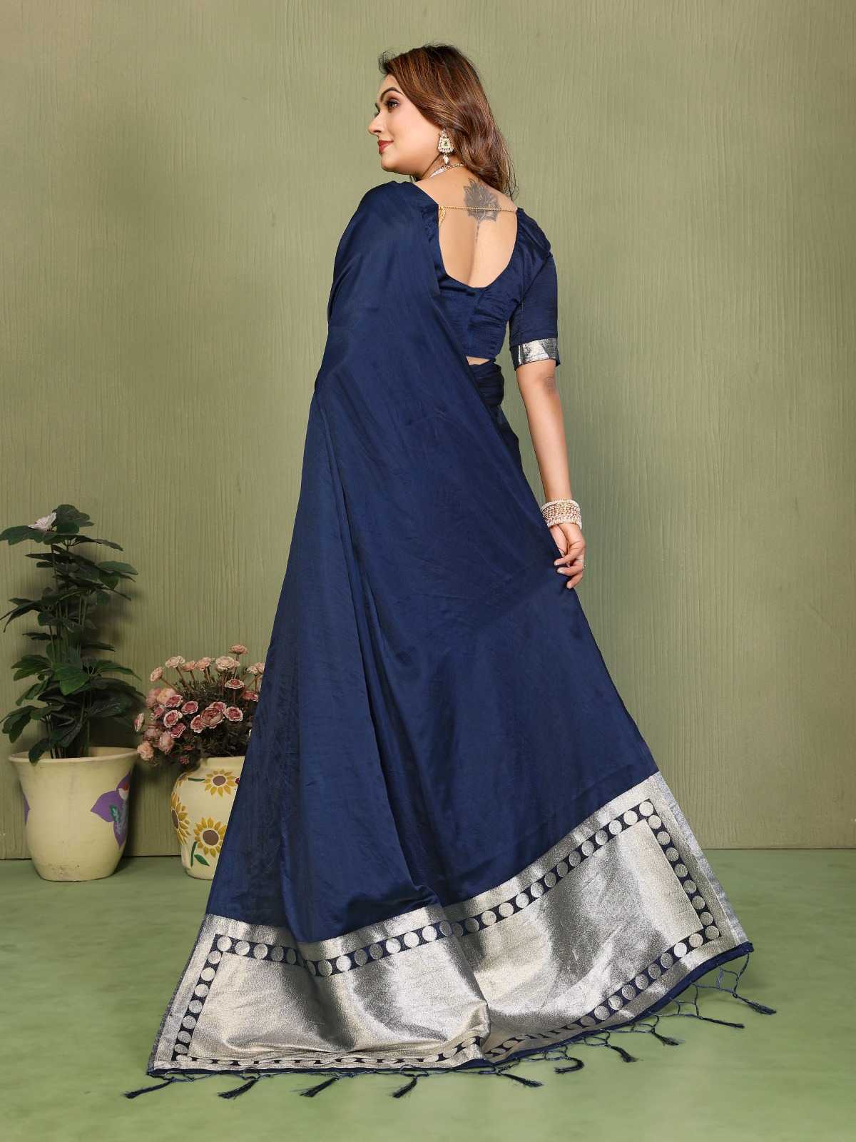 Swargini Satin Silk Zari Border Saree