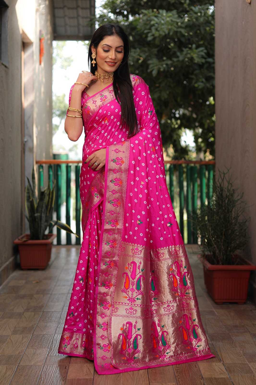 Paithani Silk Hand Work Saree