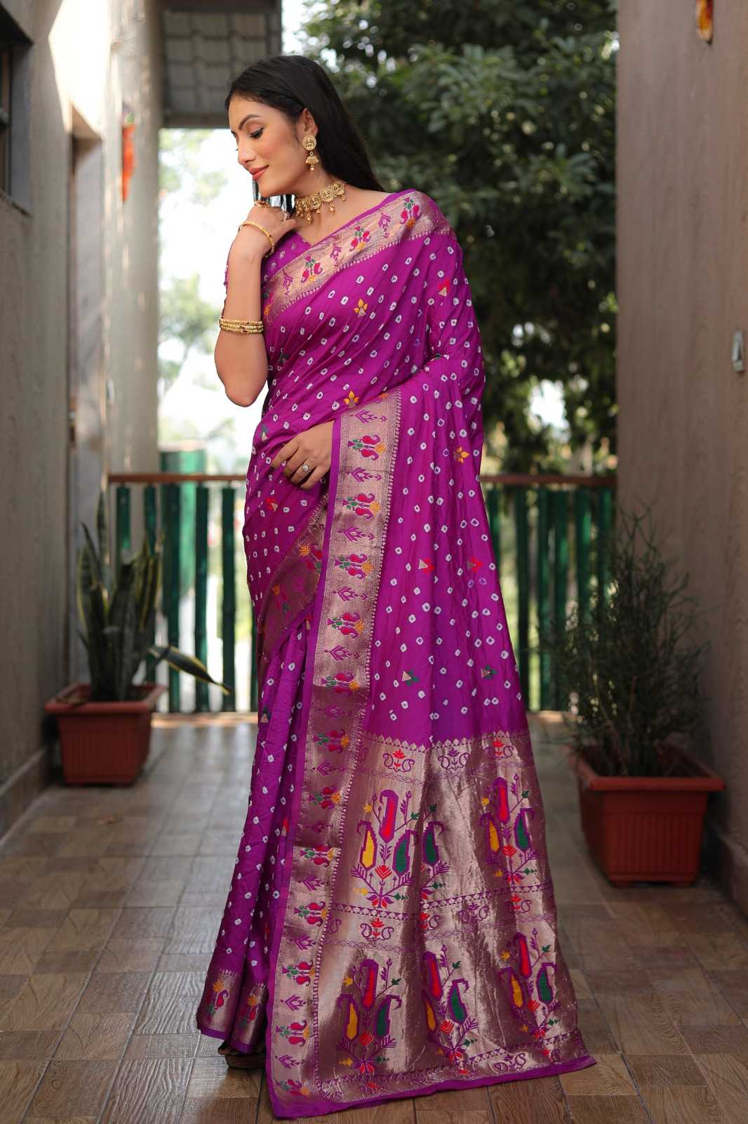 Paithani Silk Hand Work Saree