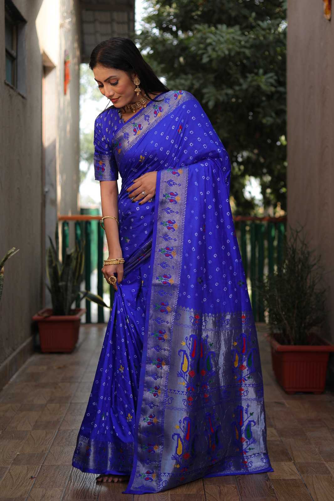 Paithani Silk Hand Work Saree
