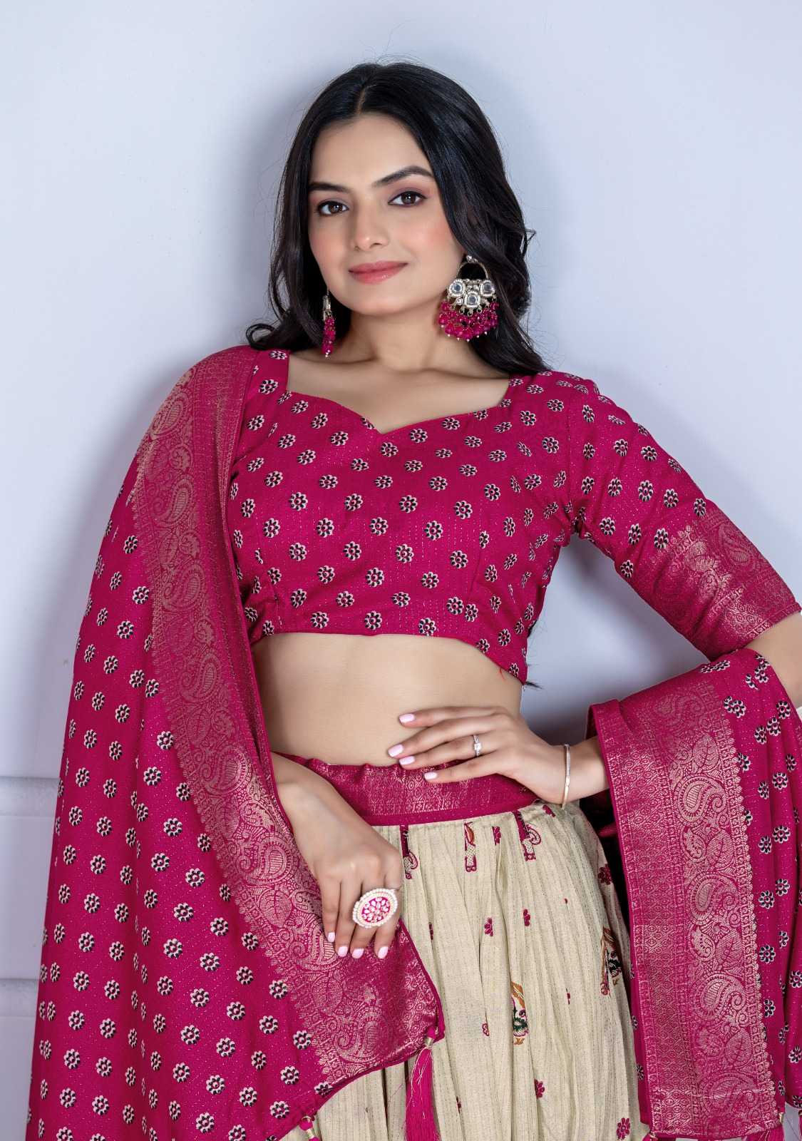 Lichi Silk Designer Lehenga in Yellow