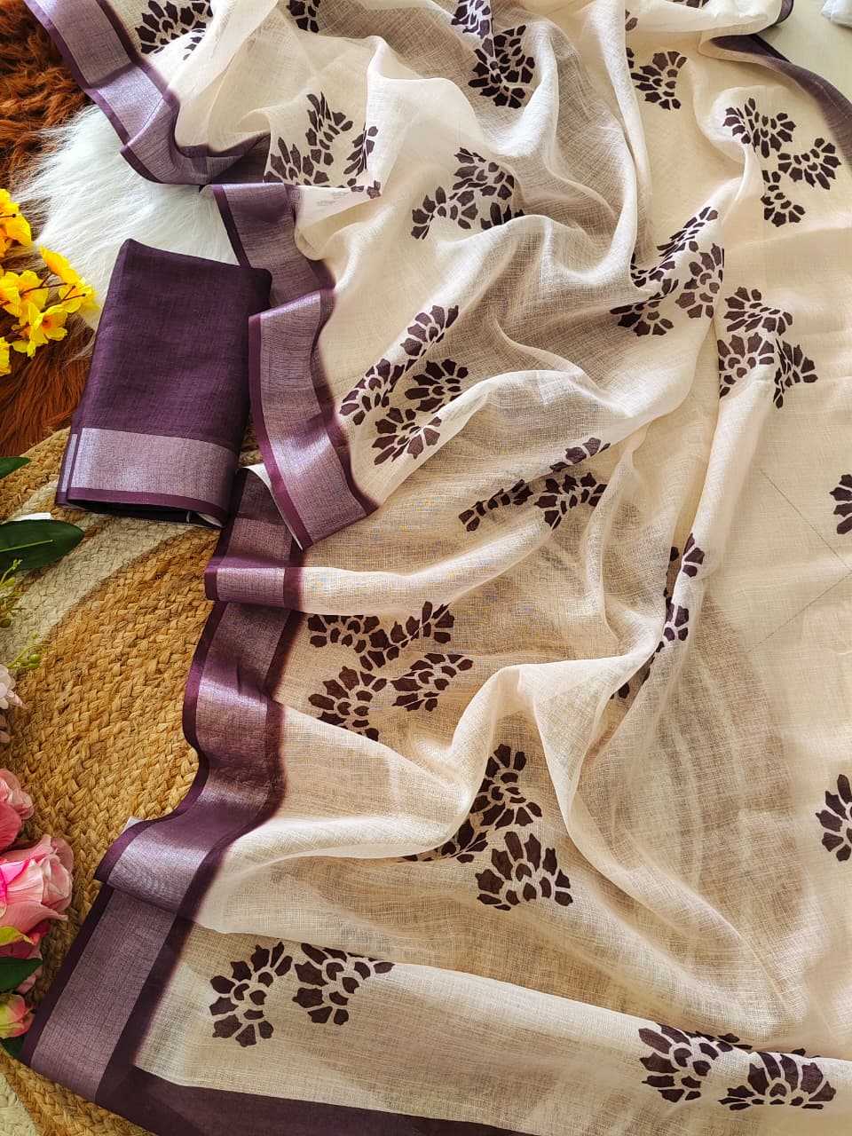 Linen Designer Saree JT-139422