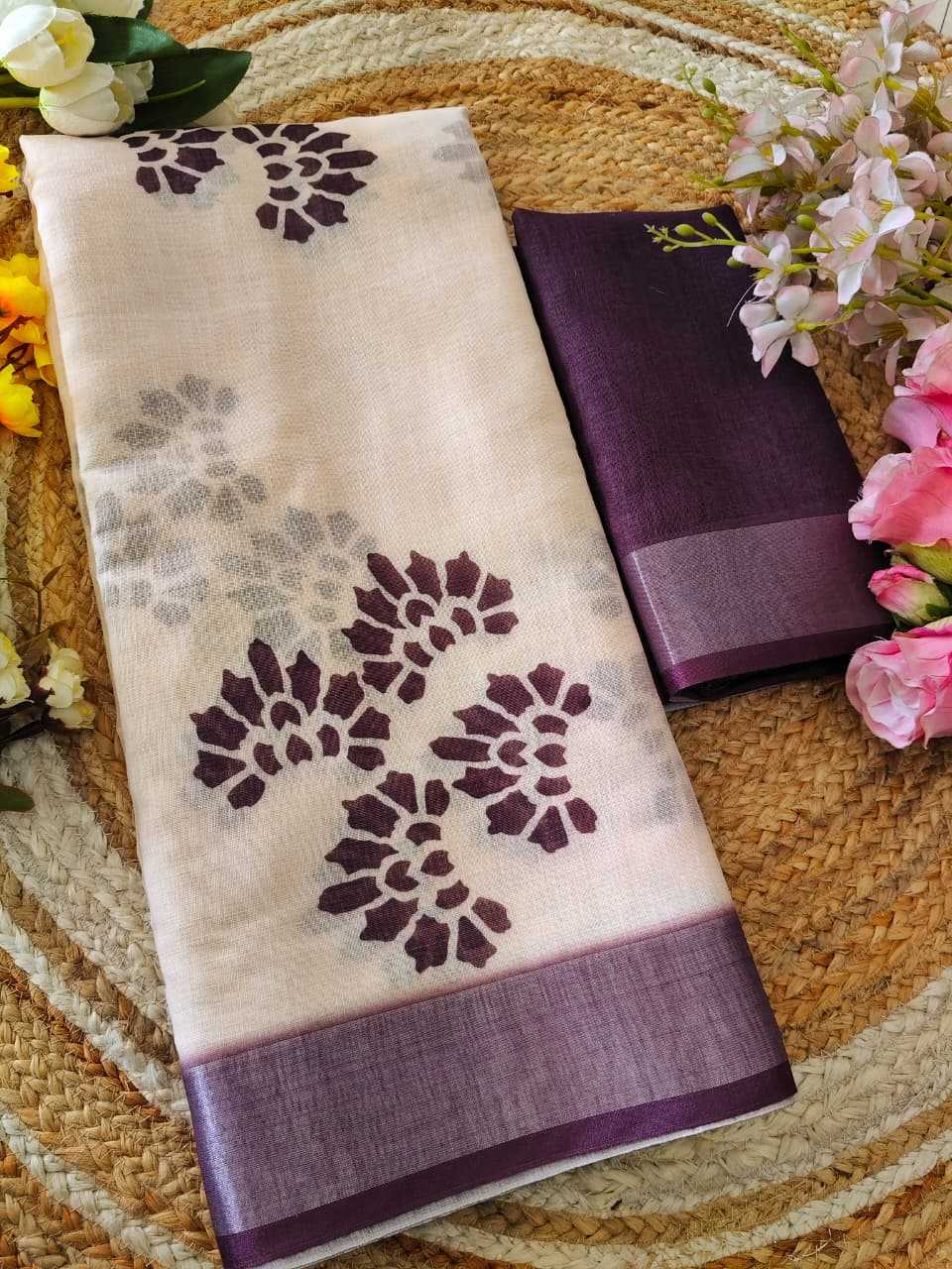 Linen Designer Saree JT-139422
