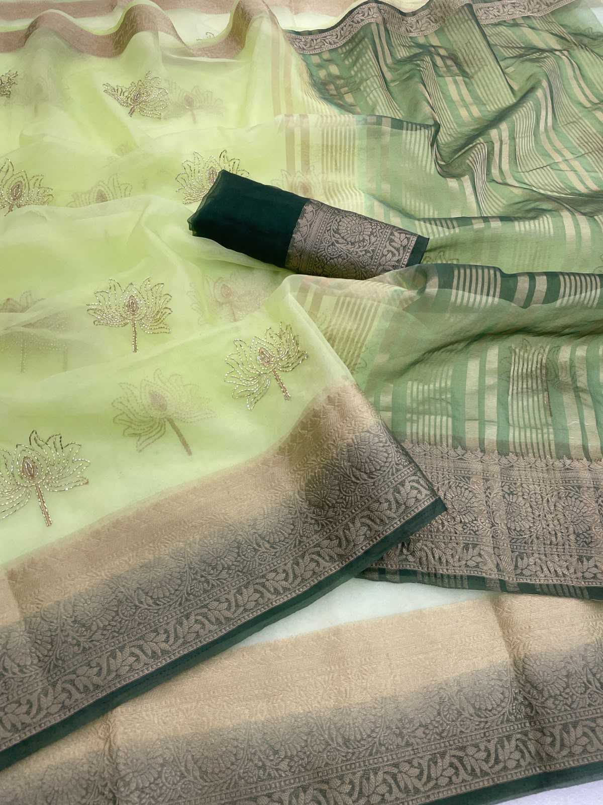 Organza Silk Designer Saree in Yellow