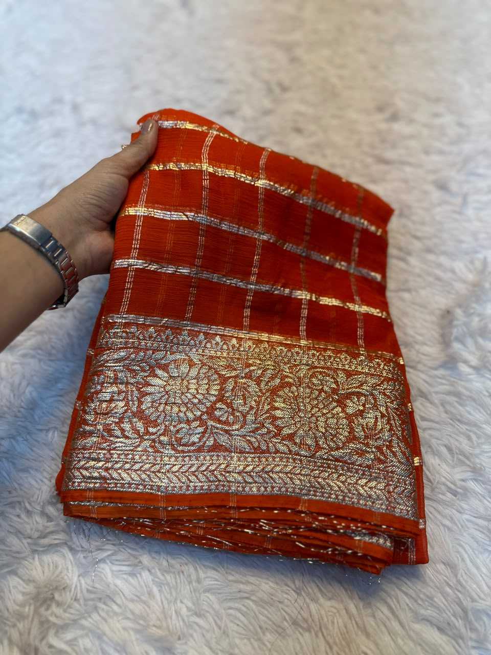 Premium Georgette Designer Saree in Red
