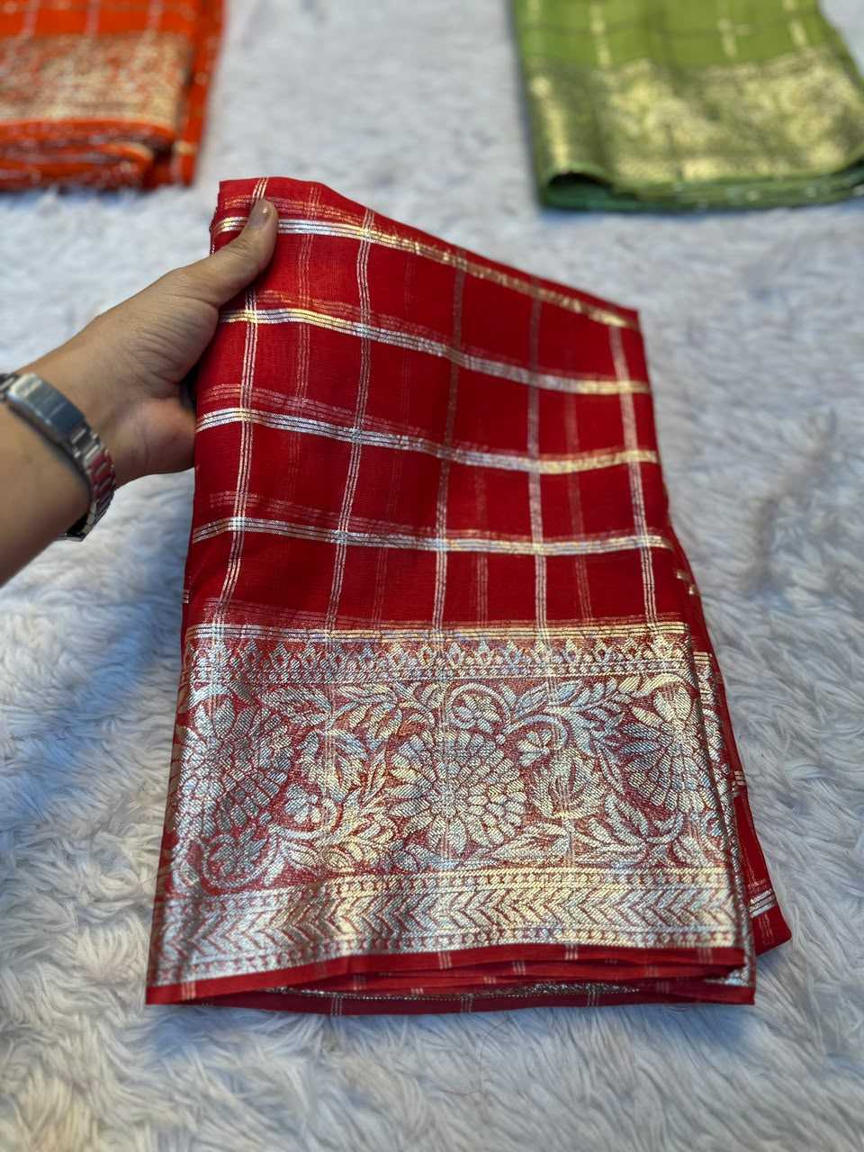 Premium Georgette Designer Saree in Red