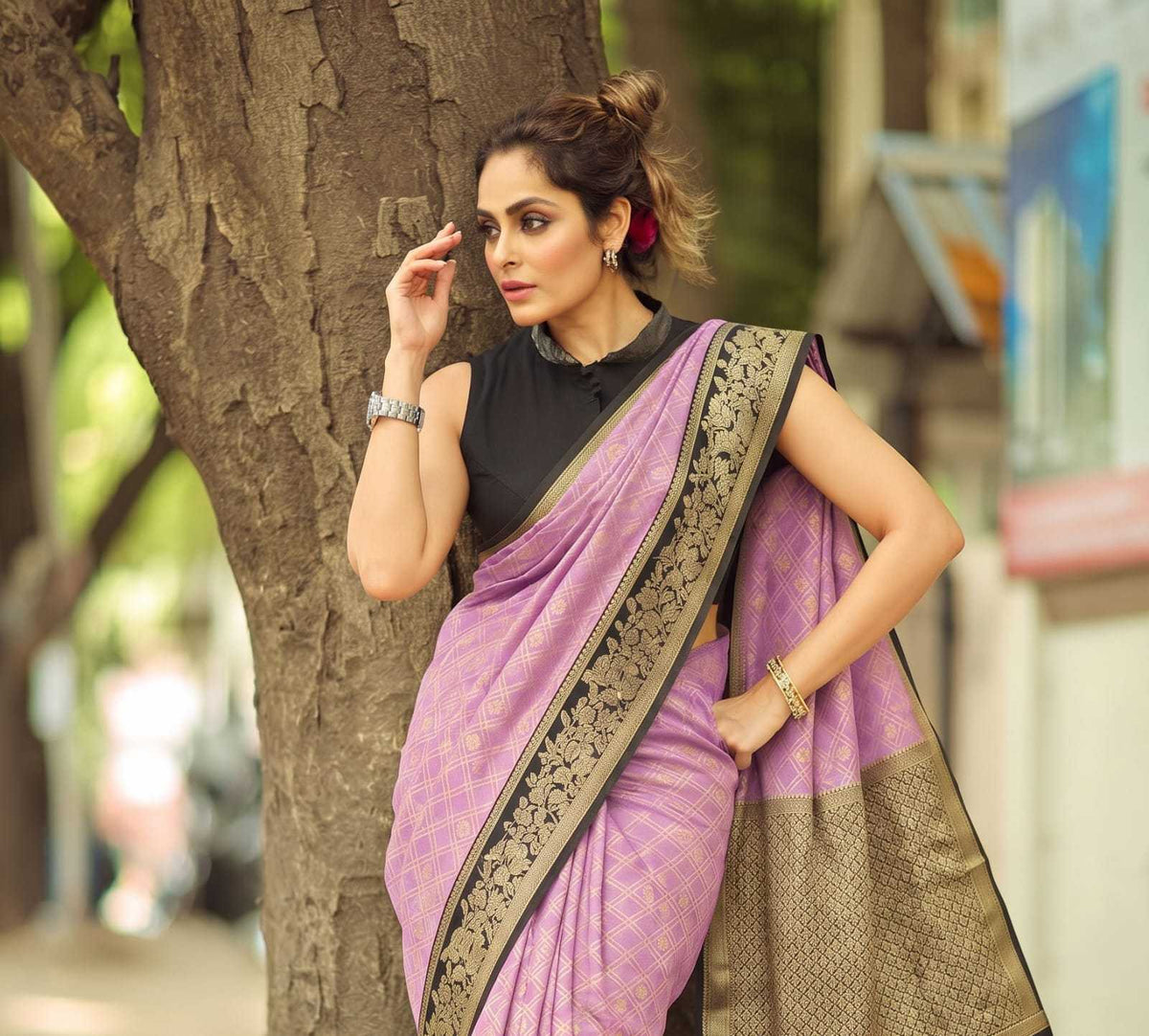 Premium Georgette Designer Saree in Sky Blue