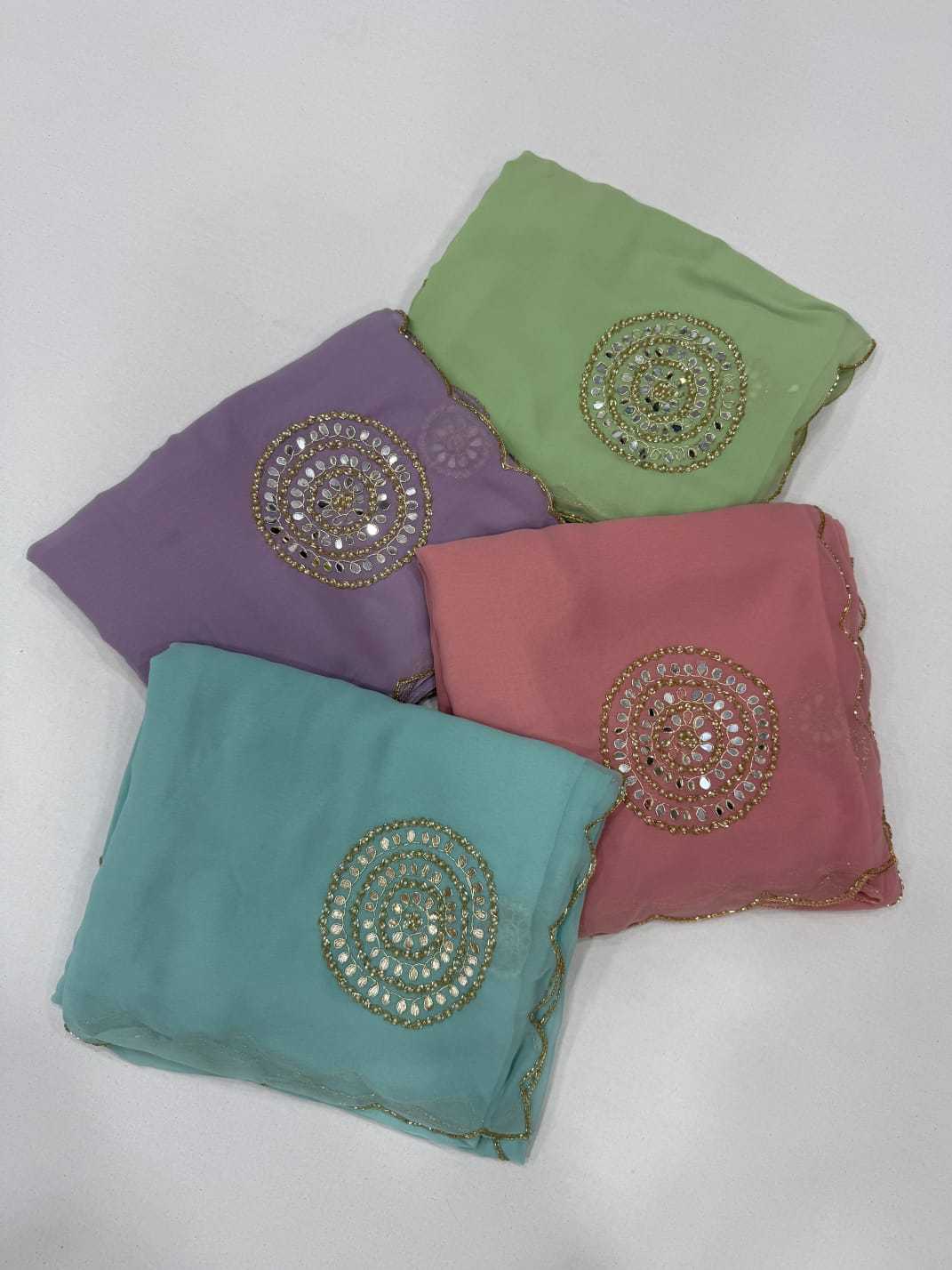 Premium Georgette Saree in Mint Green