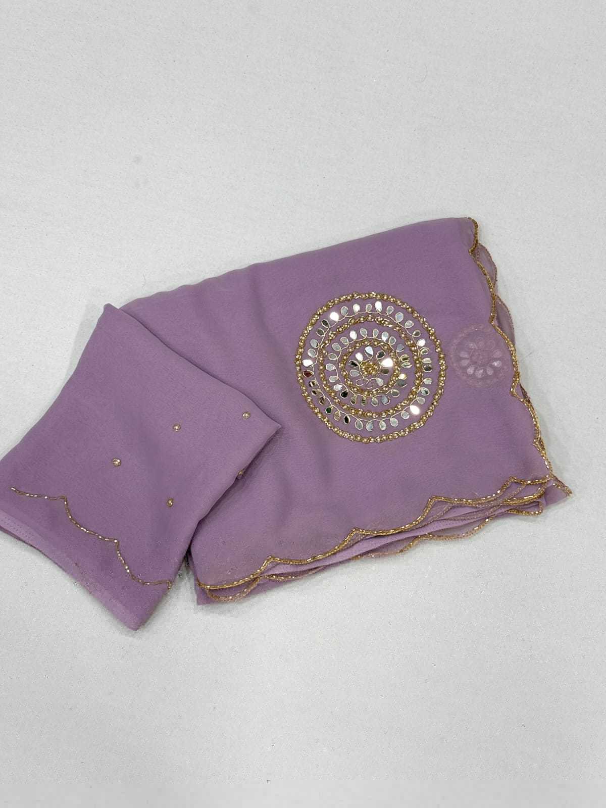 Premium Georgette Saree in Mint Green