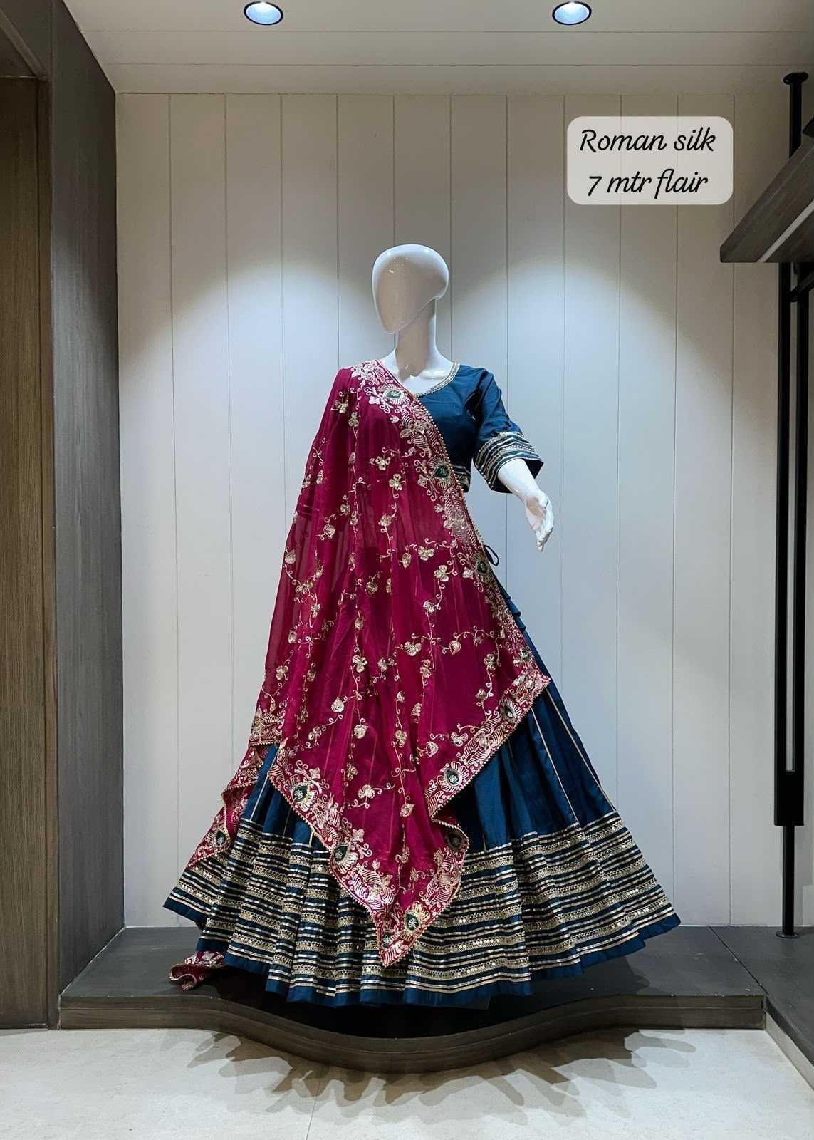 Premium Roman Silk Designer Lehenga