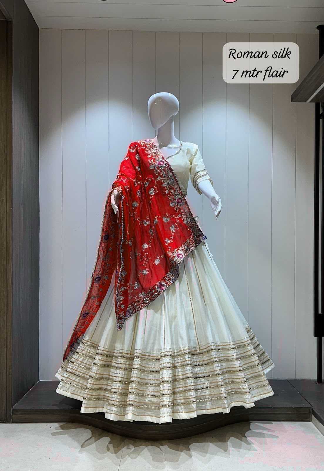 Premium Roman Silk Designer Lehenga