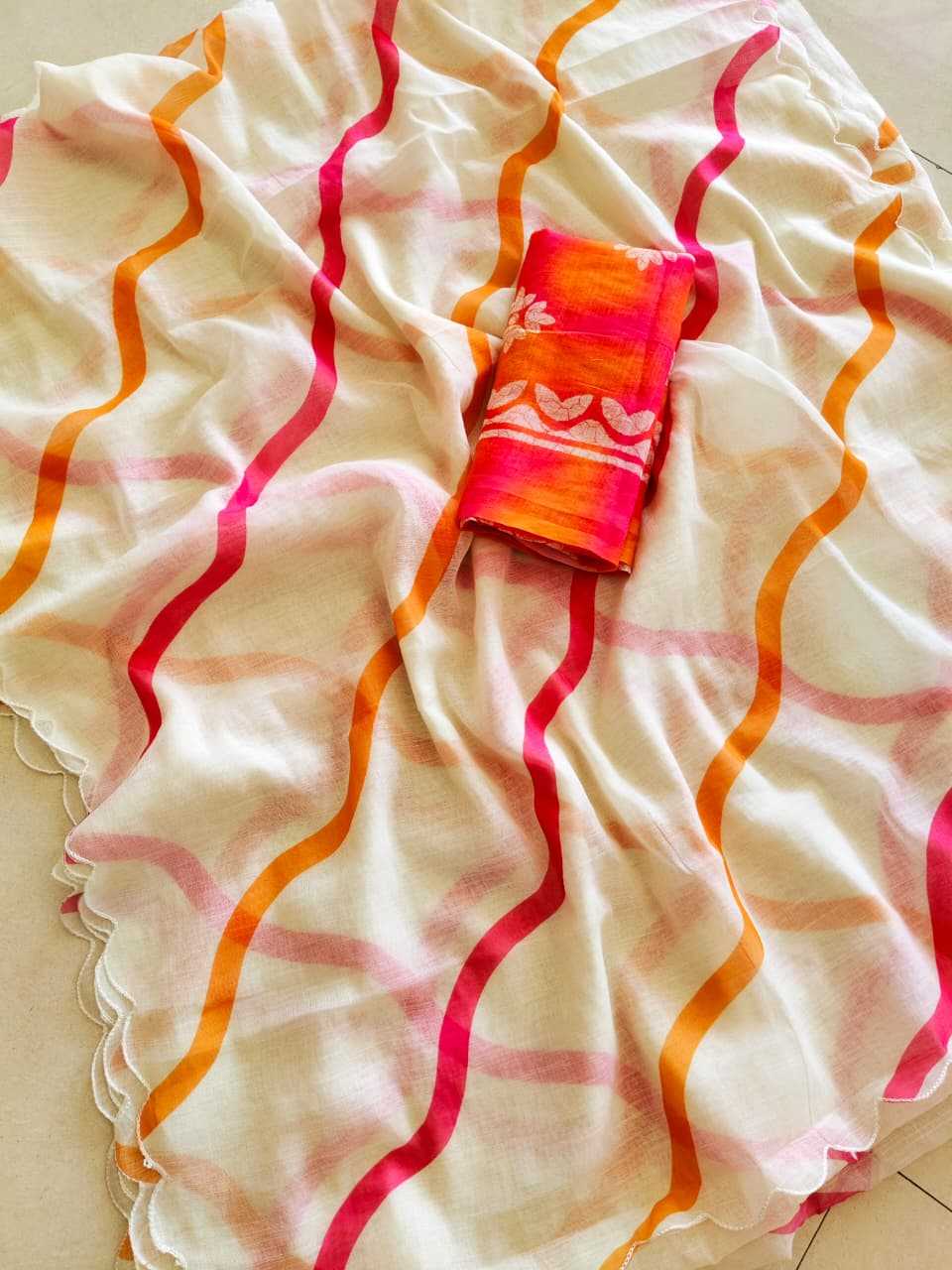 Pure Linen Leheriya Saree